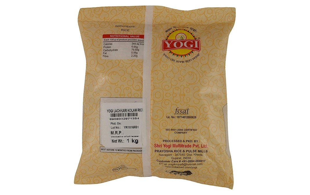 Yogi Lachkari Kolam Rice   Pack  1 kilogram